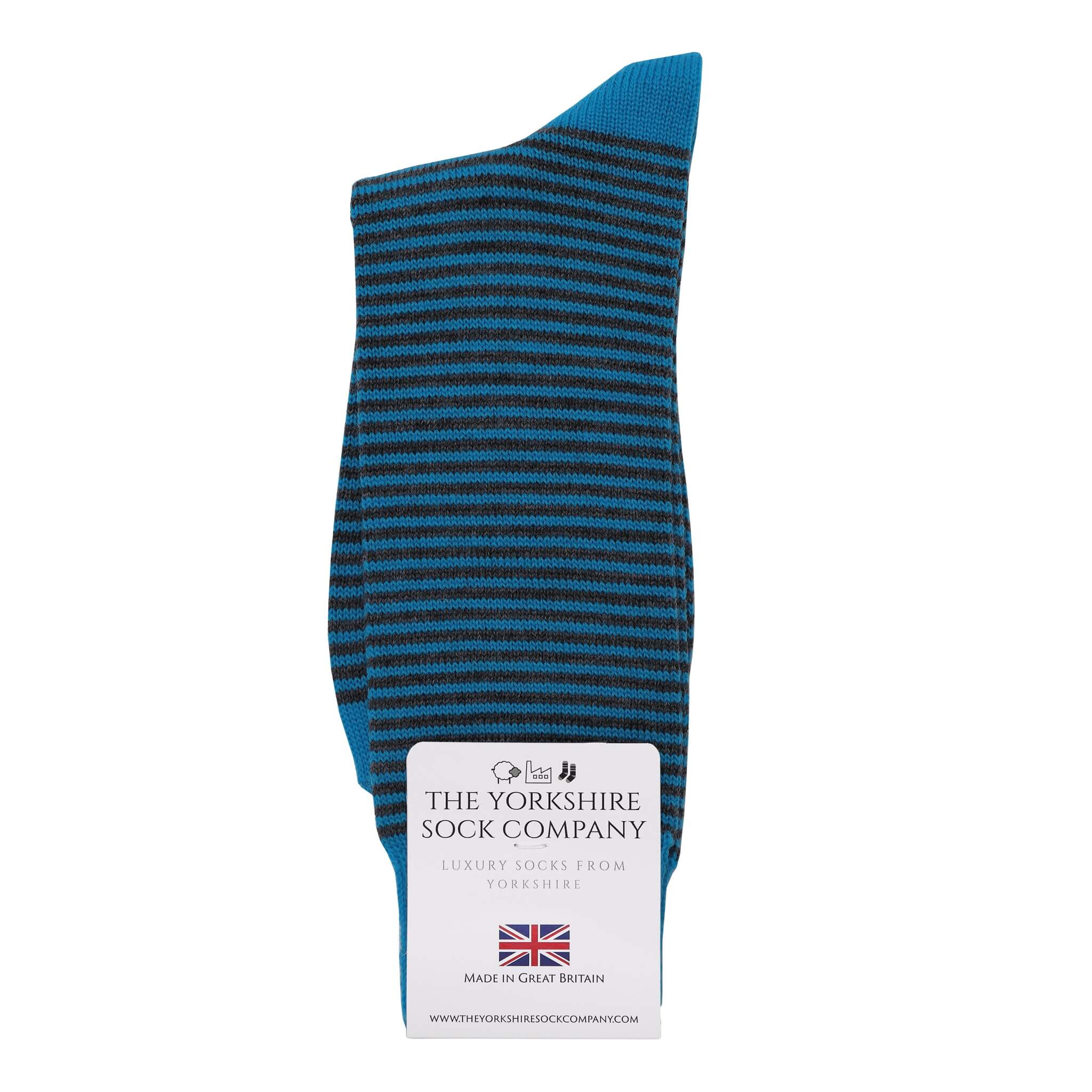 Harewood Fine Stripe Luxury Merino Everyday Socks - 6 Pair Bundle (£14 per pair)