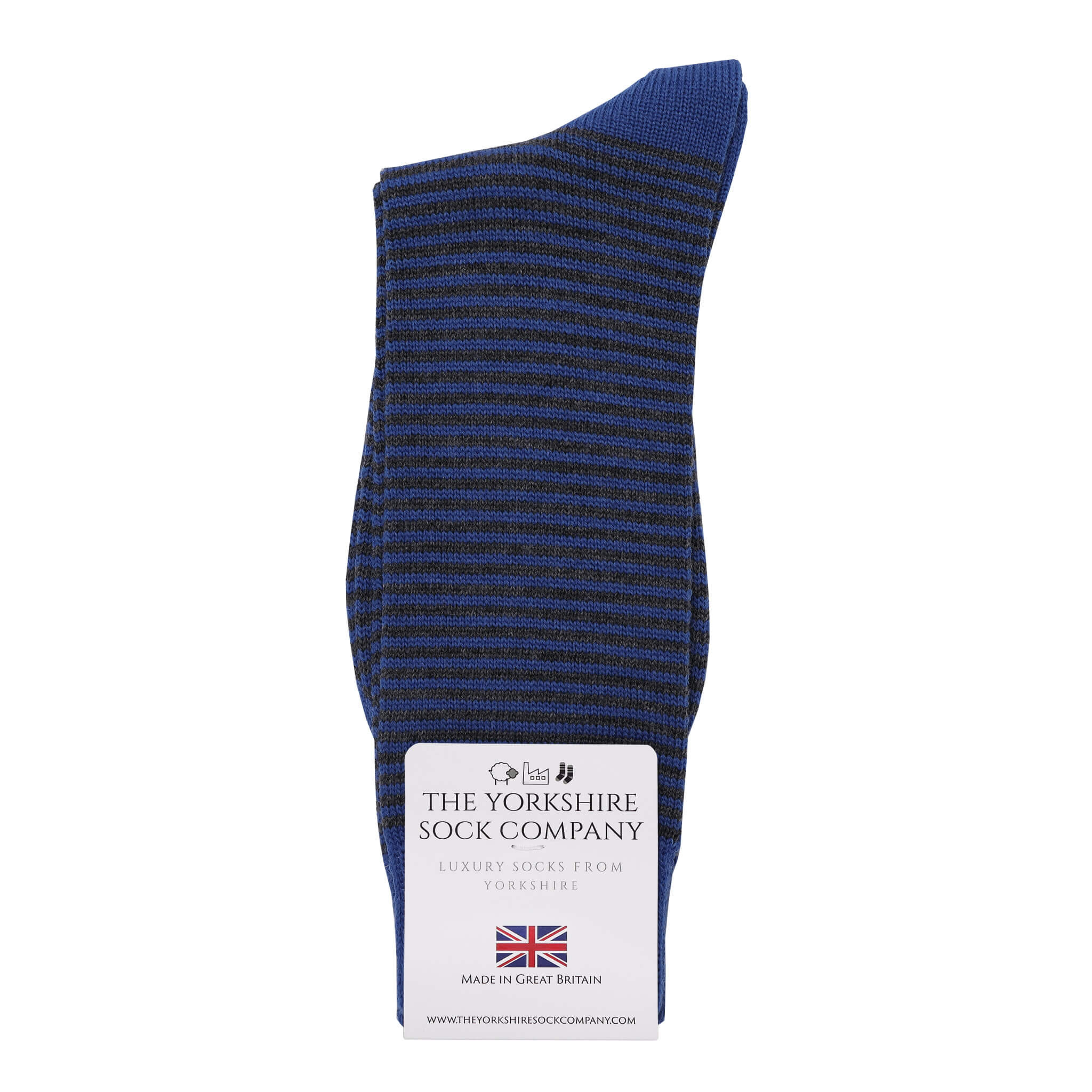 Harewood Fine Stripe Luxury Merino Everyday Socks - 6 Pair Bundle (£14 per pair)