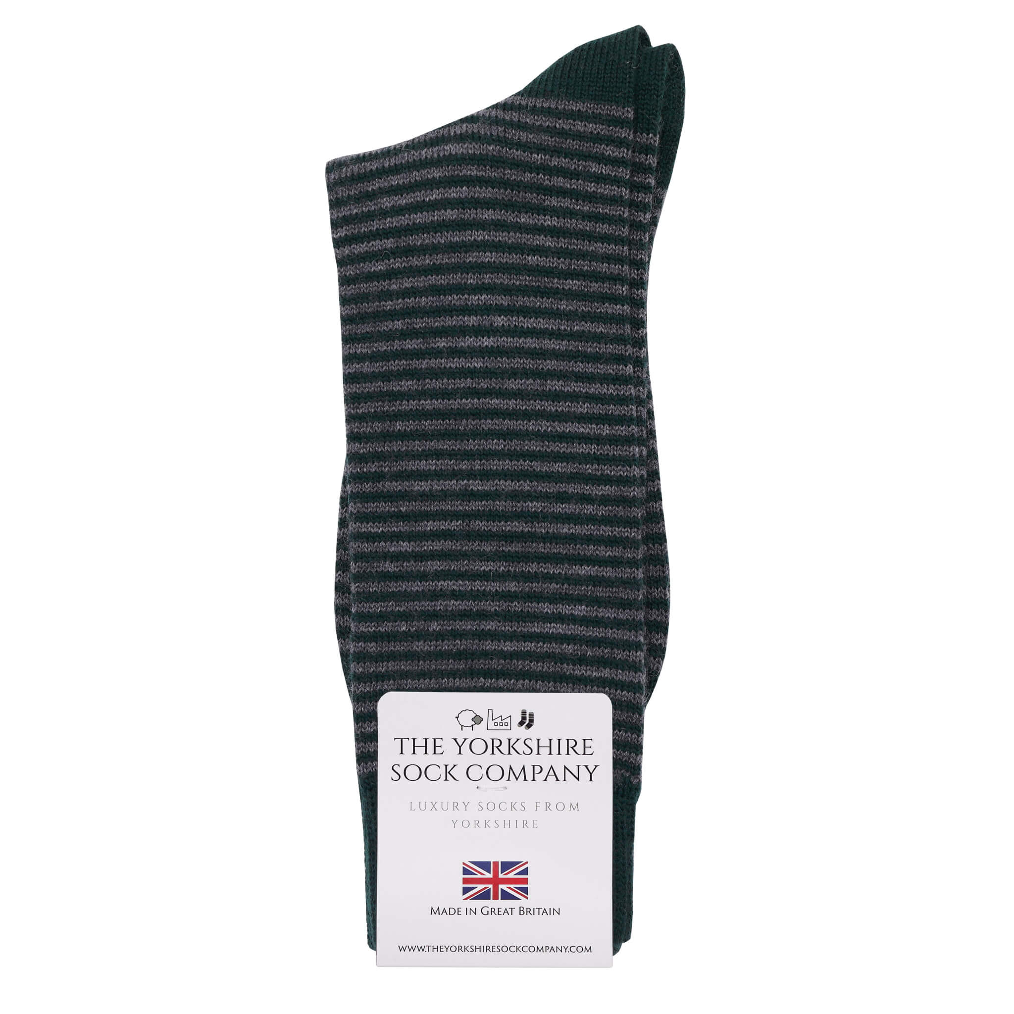 Harewood Fine Stripe Luxury Merino Everyday Socks - 4 Pair Bundle (£14 per pair)