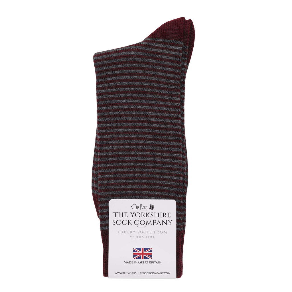 Harewood Fine Stripe Luxury Merino Everyday Socks - 4 Pair Bundle (£14 per pair)