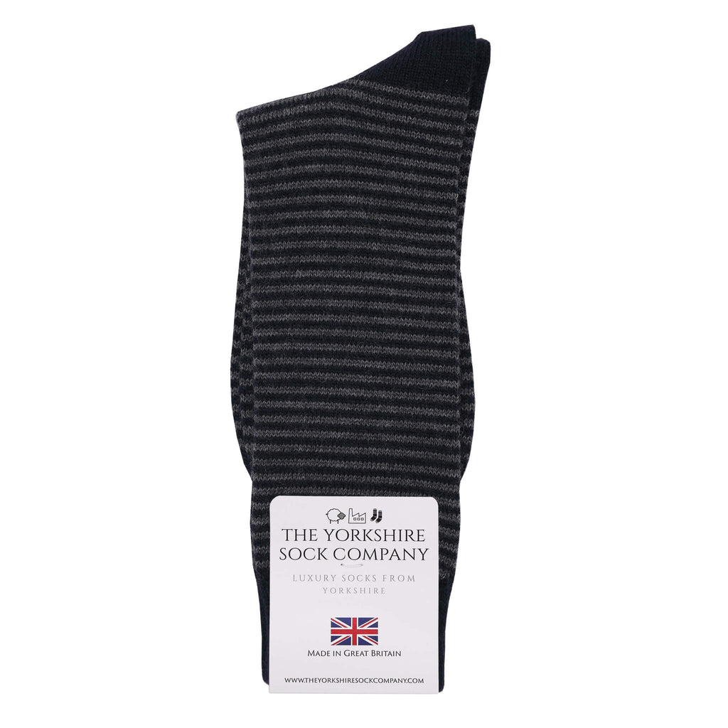 Harewood Fine Stripe Luxury Merino Everyday Socks - 6 Pair Bundle (£14 per pair)