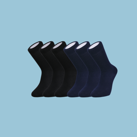 Duchy Everyday Merino Socks - 6 Pair Bundle Black & Navy (£12 per pair)