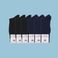 Duchy Everyday Merino Socks - 6 Pair Bundle Black & Navy (£12 per pair)