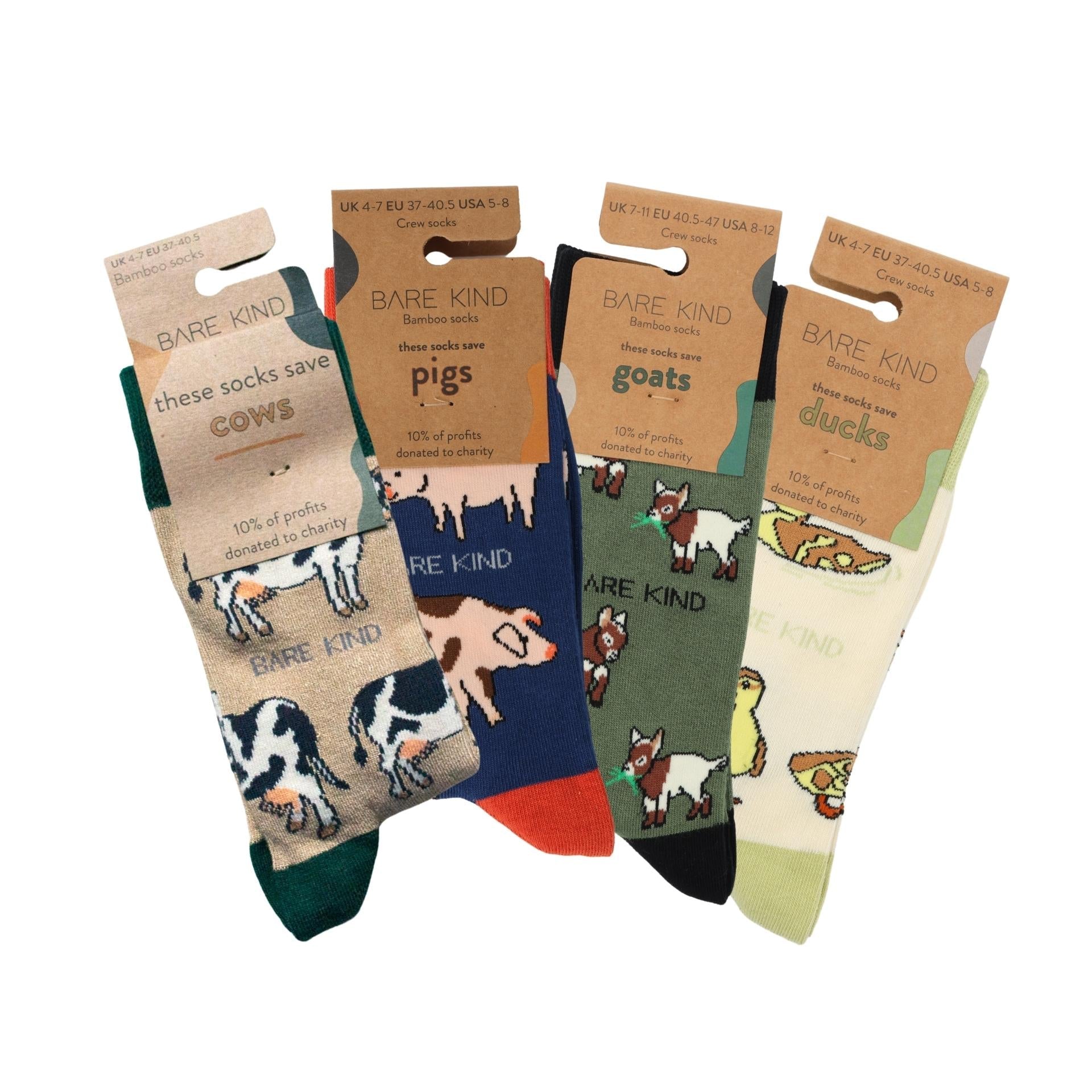 Farm Rainbow Bundle of 4 Bamboo Sock Set