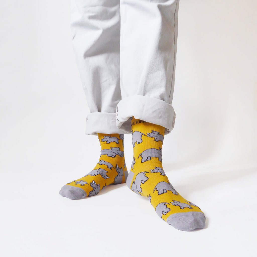 Save the Rhinos Bamboo Socks