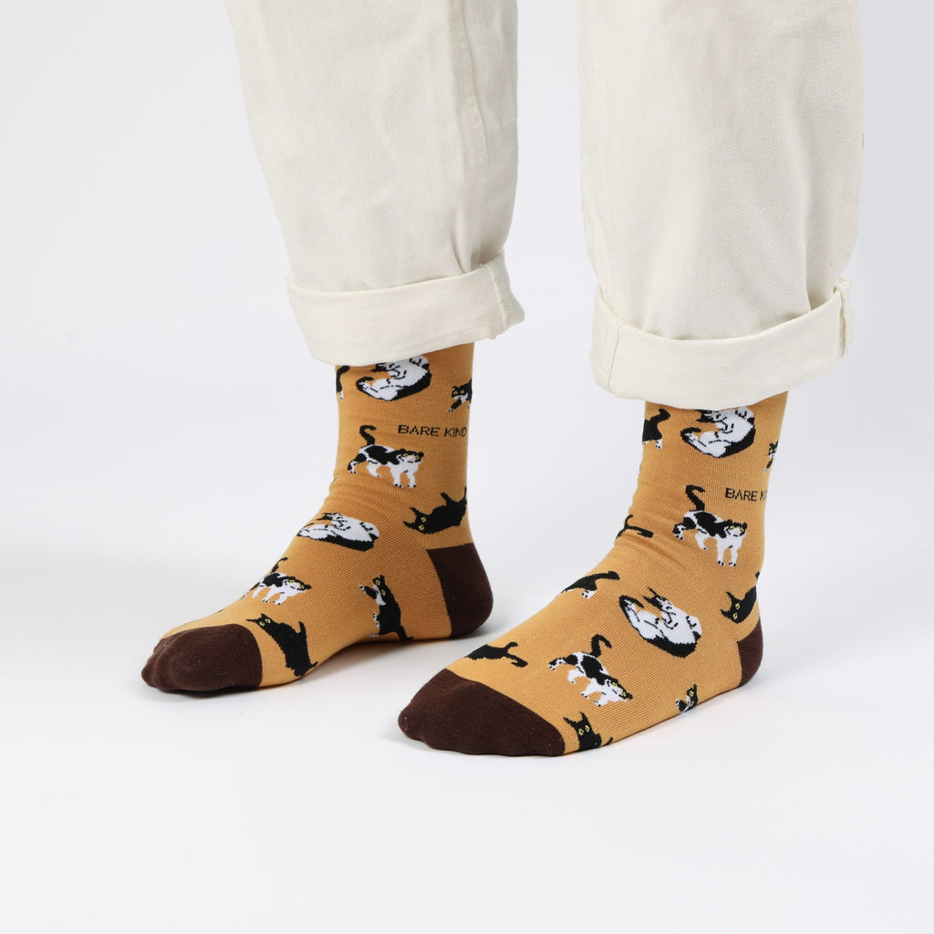 Brown Cat Pet Pair Bamboo Sock Set