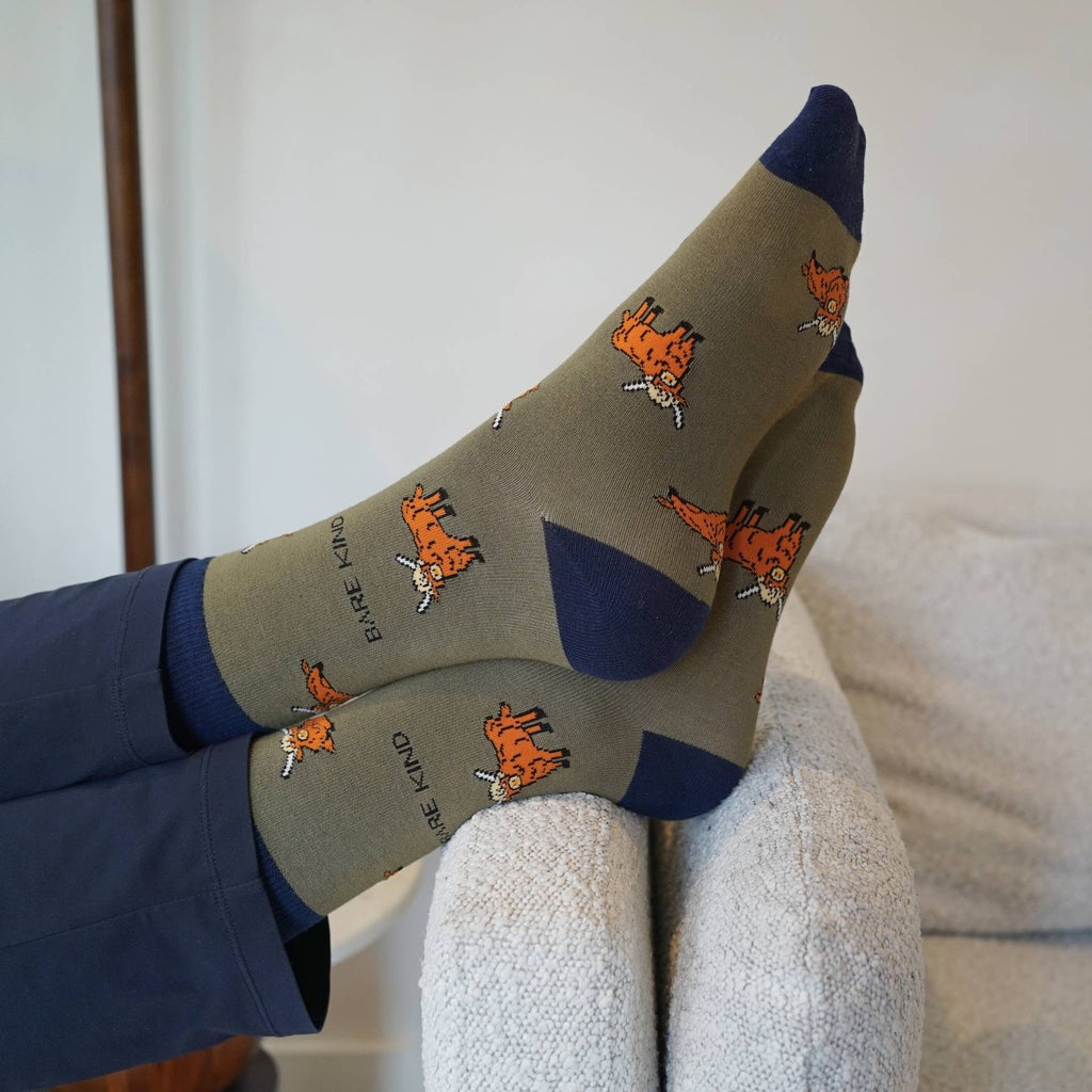 Green Farm Animals Bundle of 4 Bamboo Sock Set