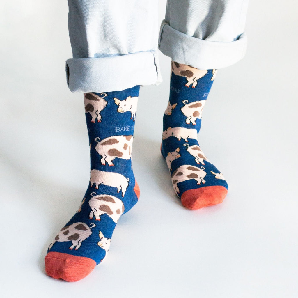 Blue Farm Animals Bundle of 3 Bamboo Sock Set